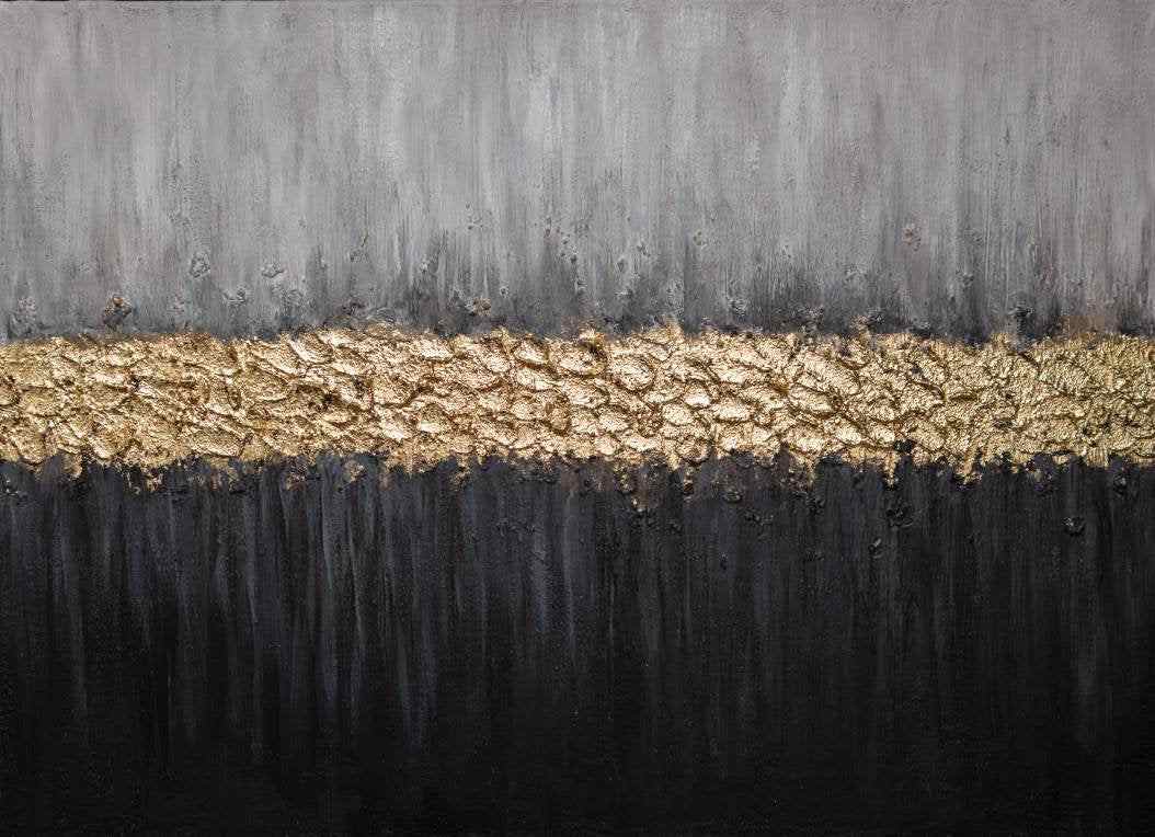 Gold Original Leaf Contemporary Abstract Canvas Artwork ZCL20